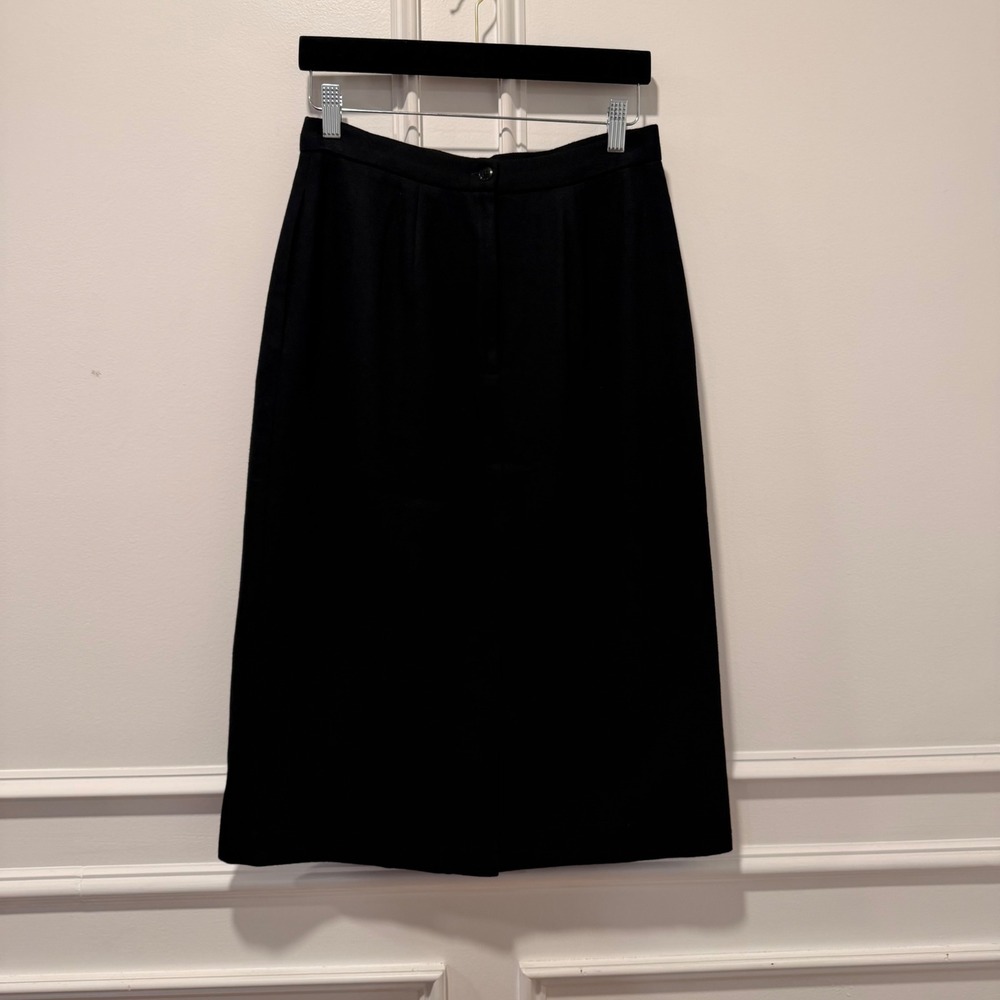 Women's Size‎ 12 Black Wool Blend Midi Pencil Skirt Classic A-Line
